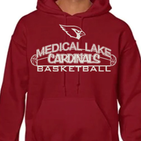 Basketball #1 - Red Hoodie - White Design 