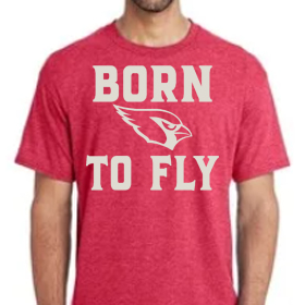 Born to Fly - Red T-Shirt - White Design
