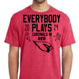 Everybody Plays - Red T-Shirt - Black Design