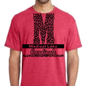 Leopard - Red T-Shirt - Black Design