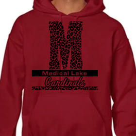Leopard - Red Hoodie - Black Design