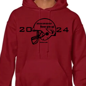 Football - Red Hoodie - Black Design
