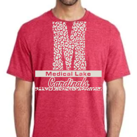 Leopard - Red T-Shirt - White Design