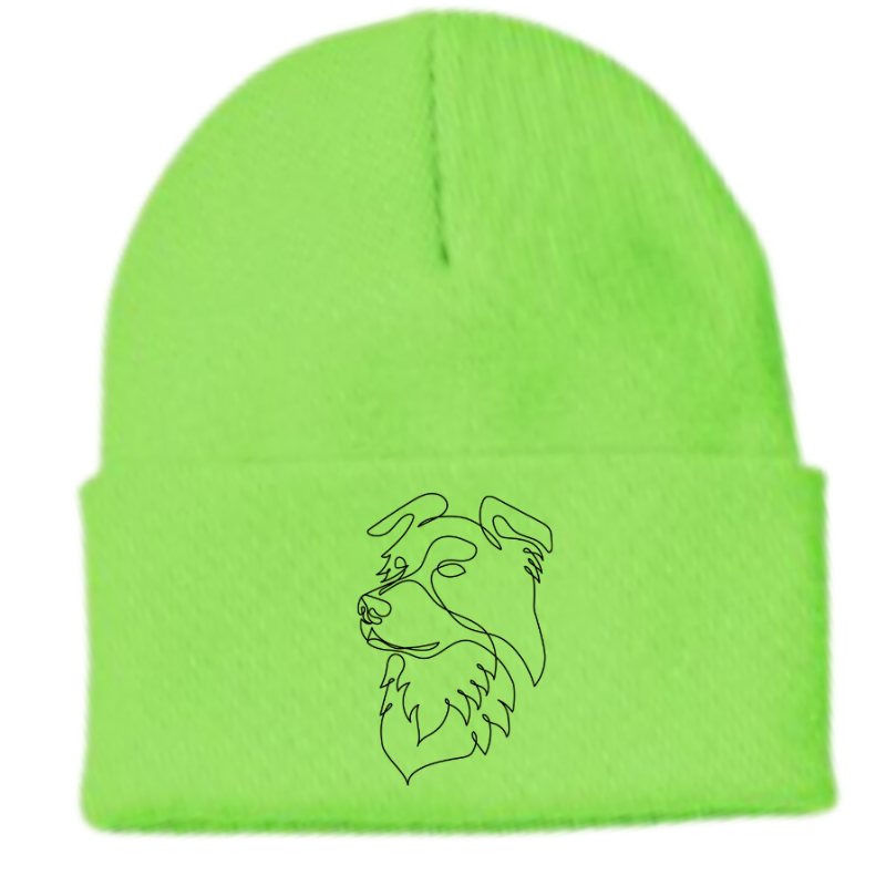 Aurora hat - Neon Green - White outline Main Image