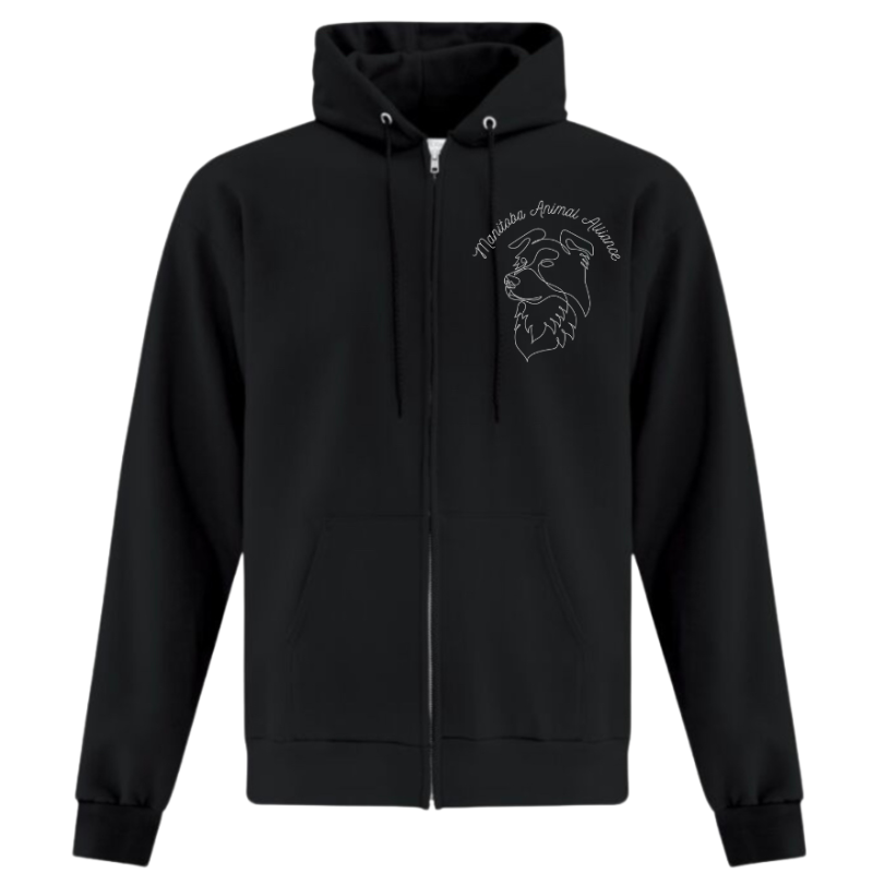 Aurora Full Zip Hoodie in Black Main Image