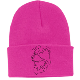 Aurora hat - Neon Pink - White Outline