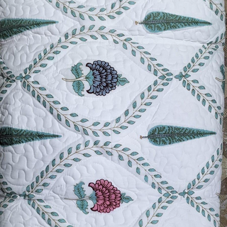 block printed cotton bed cover 100*108 