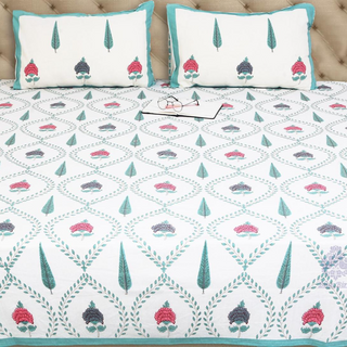 block printed bed sheet