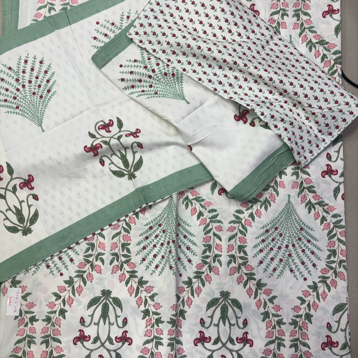 Hand block printed bed sheet 108*108