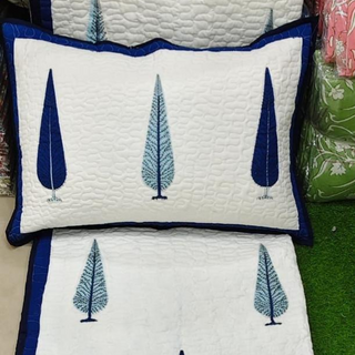 Block printed cotton bed cover 100*108