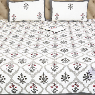 block printed bed sheet