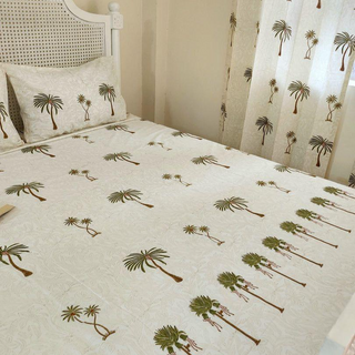 block printed bed sheet 