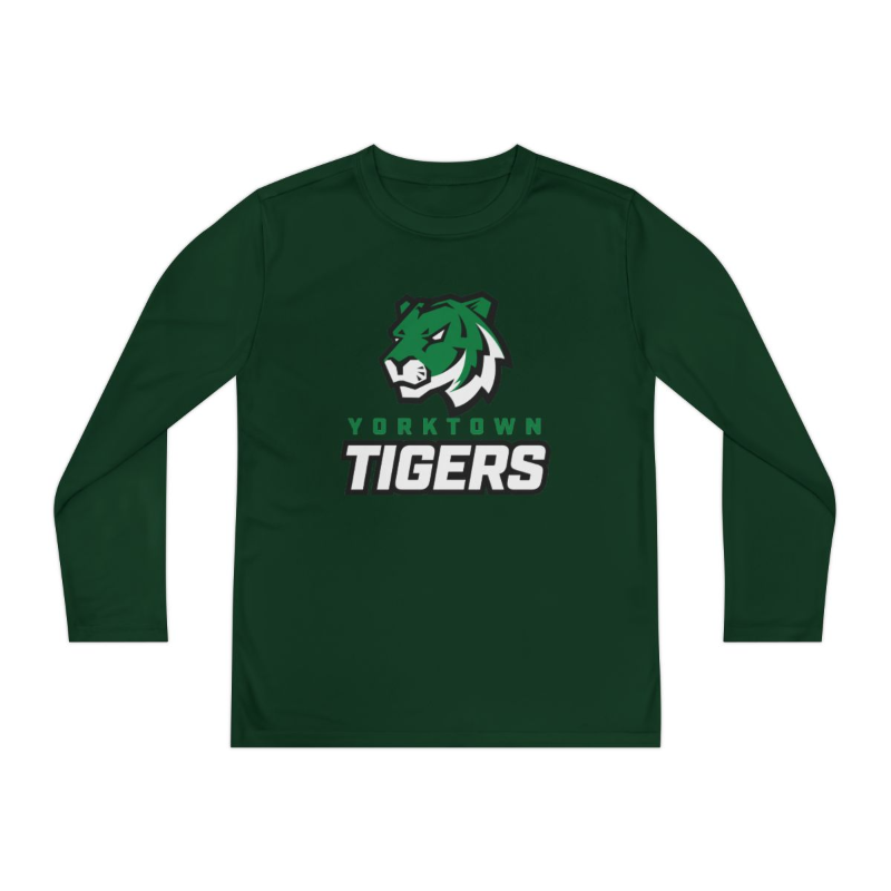 Youth Tiger Long Sleeve Athletic Tee - Green