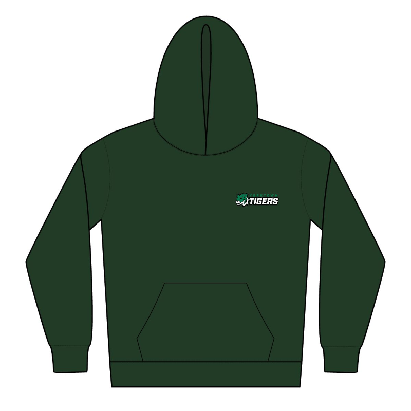 Youth Tiger Embroidered Logo Hoodie - Green