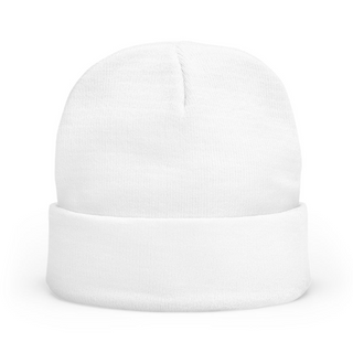 Tiger Embroidered Knit Beanie - White