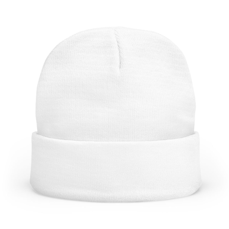 Tiger Embroidered Knit Beanie - White