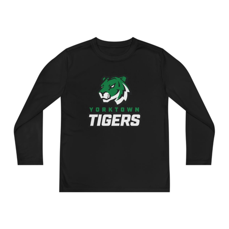 Youth Tiger Long Sleeve Athletic Tee - Black
