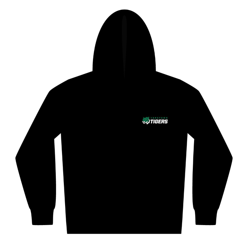 Youth Tiger Embroidered Logo Hoodie - Black