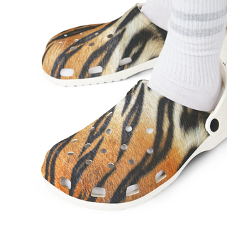 Yorktown Tiger Print White Clog Shoes (Boys/Men) 