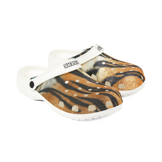 Yorktown Tiger Print White Clog Shoes (Boys/Men) 