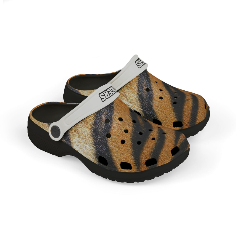 Yorktown Tiger Print Black Clog Shoes (Little Kids)
