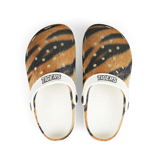 Yorktown Tiger Print White Clog Shoes (Little Kids)
