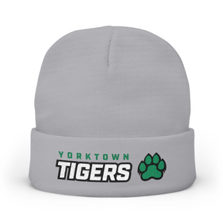 Tiger Embroidered Knit Beanie - Grey