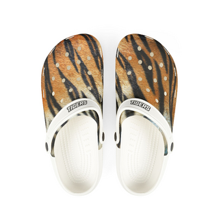 Yorktown Tiger Print White Clog Shoes (Girls/Women) 