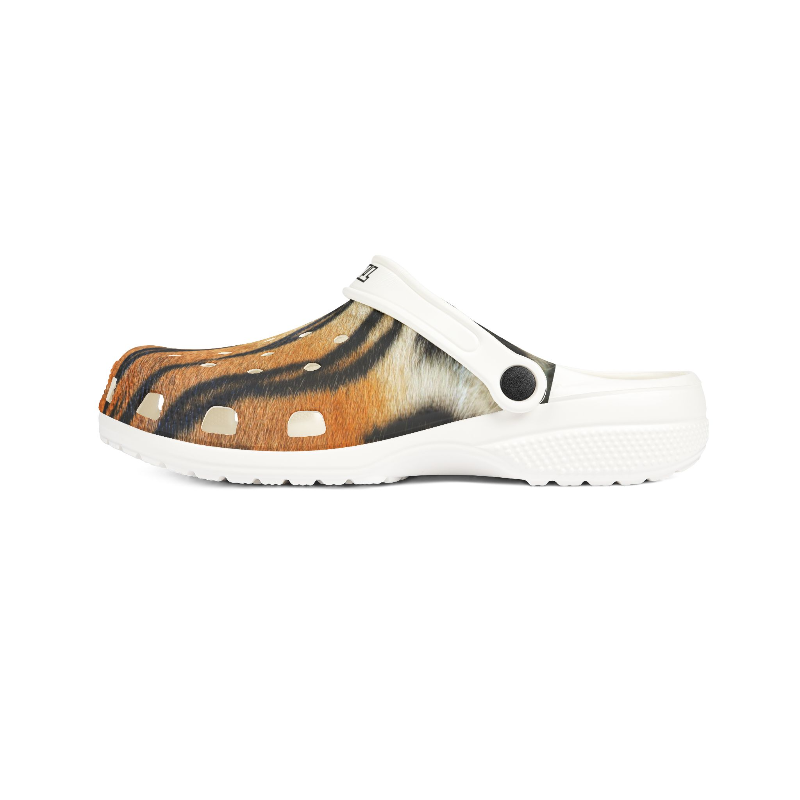 Yorktown Tiger Print White Clog Shoes (Girls/Women) 