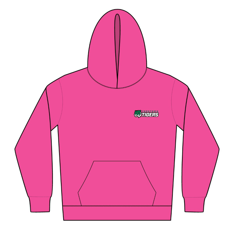 Youth Tiger Embroidered Logo Hoodie - Bright Pink
