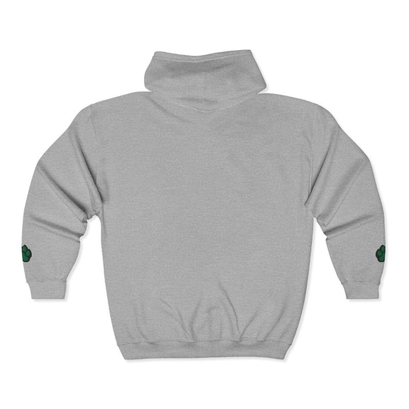 Tiger Logo Embroidered Full Zip Hoodie - Sport Grey (Unisex)