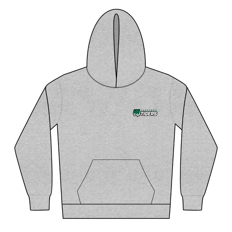 Youth Tiger Embroidered Logo Hoodie - Sport Grey