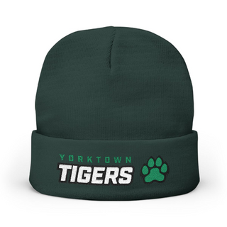 Tiger Embroidered Knit Beanie - Green