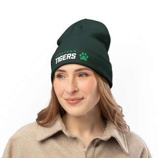 Tiger Embroidered Knit Beanie - Green
