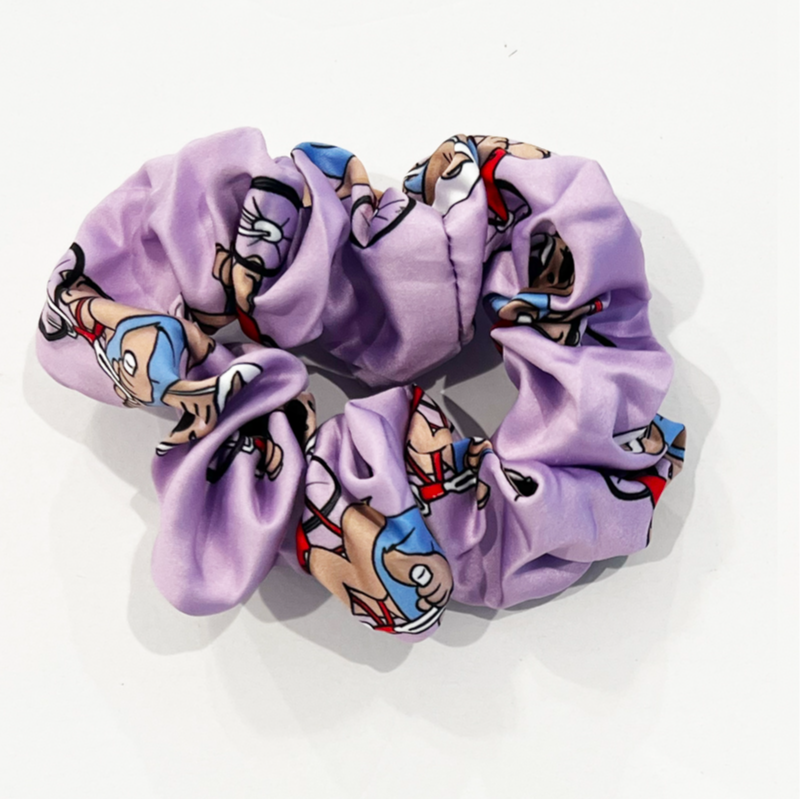 Purple biking Ollie Scrunchie Main Image