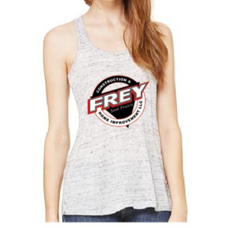 Ladies Flowy Racerback Tank - White/Marble