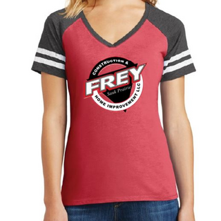 Ladies V-Neck Jersey Tee - Red