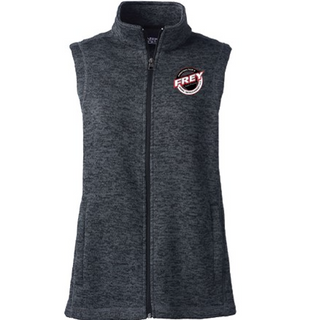 Women's Sweater Fleece Vest - Black/Heather