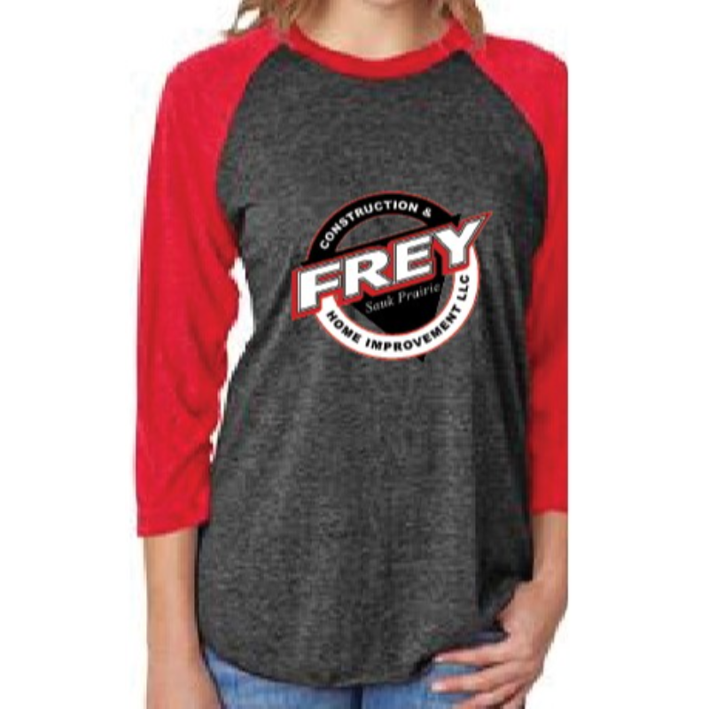 3/4 Sleeve Raglan - Red/Charcoal Main Image