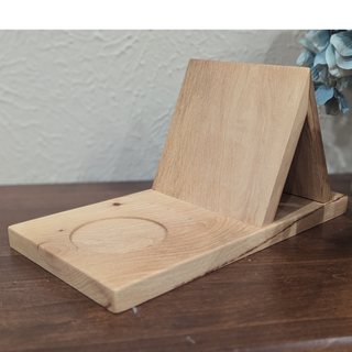 Pecan Book/Tablet Holder with Coaster