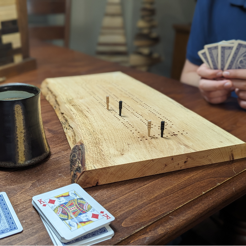 Live-Edge Cribbage Board Main Image