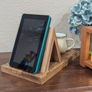 Spalted Pecan Book/Tablet Holder with Coaster - Thumbnail 4