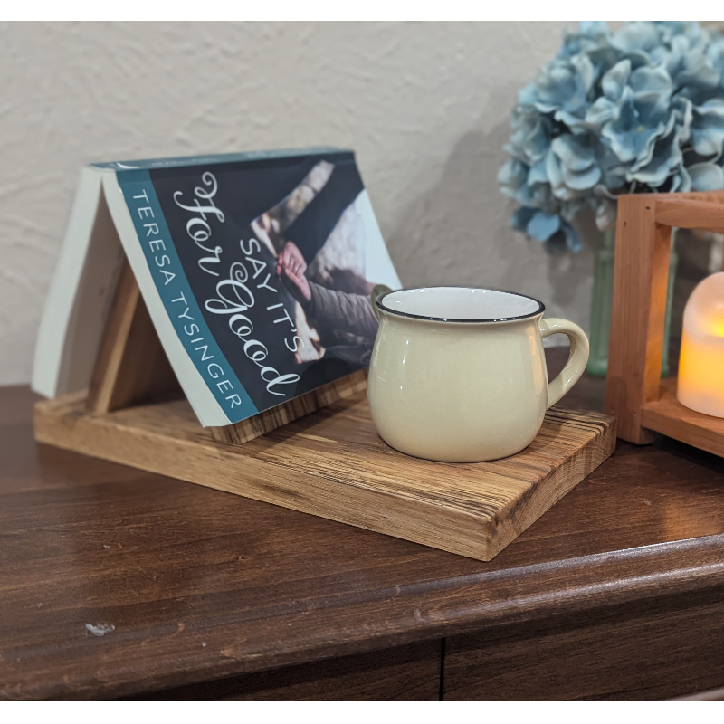 Spalted Pecan Book/Tablet Holder with Coaster Main Image