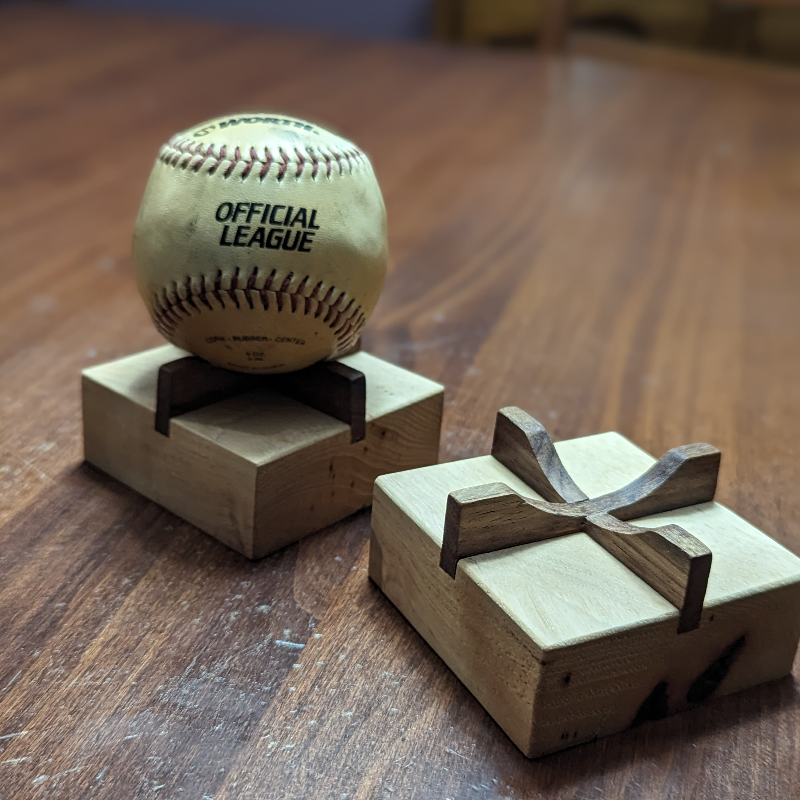 Hardwood Souvenir Baseball Display Stand Main Image