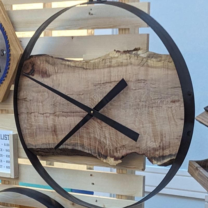 Texas Pecan Live-Edge Clock Main Image