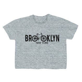 Brooklyn Bike Crop Top Gray XS-XL  NYL-BIKE G