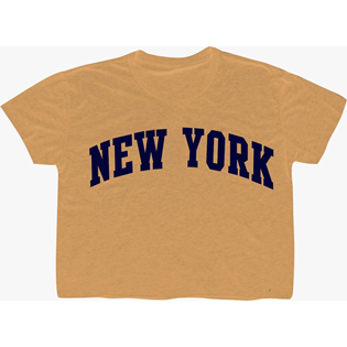 NEW YORK CROP TOP YELLOW/NAVY PRINT NYL-009Y