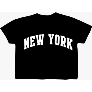 NEW YORK CROP TOP BLACK NYL-009B