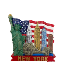 Flag manet with skyline/Sol NYC-M2026