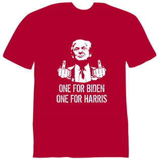 ONE FOR BIDEN TRUMP (RED) S-XL DT-14BR